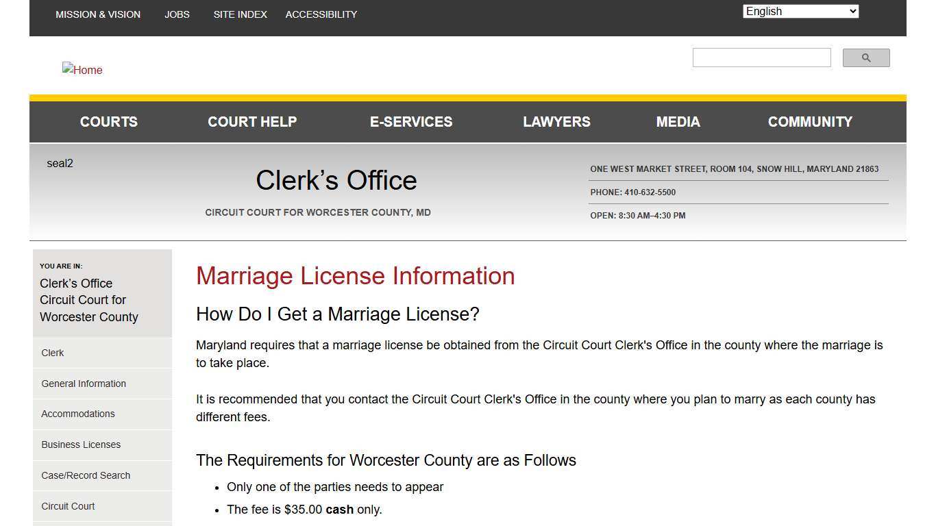 Marriage License Information Maryland Courts